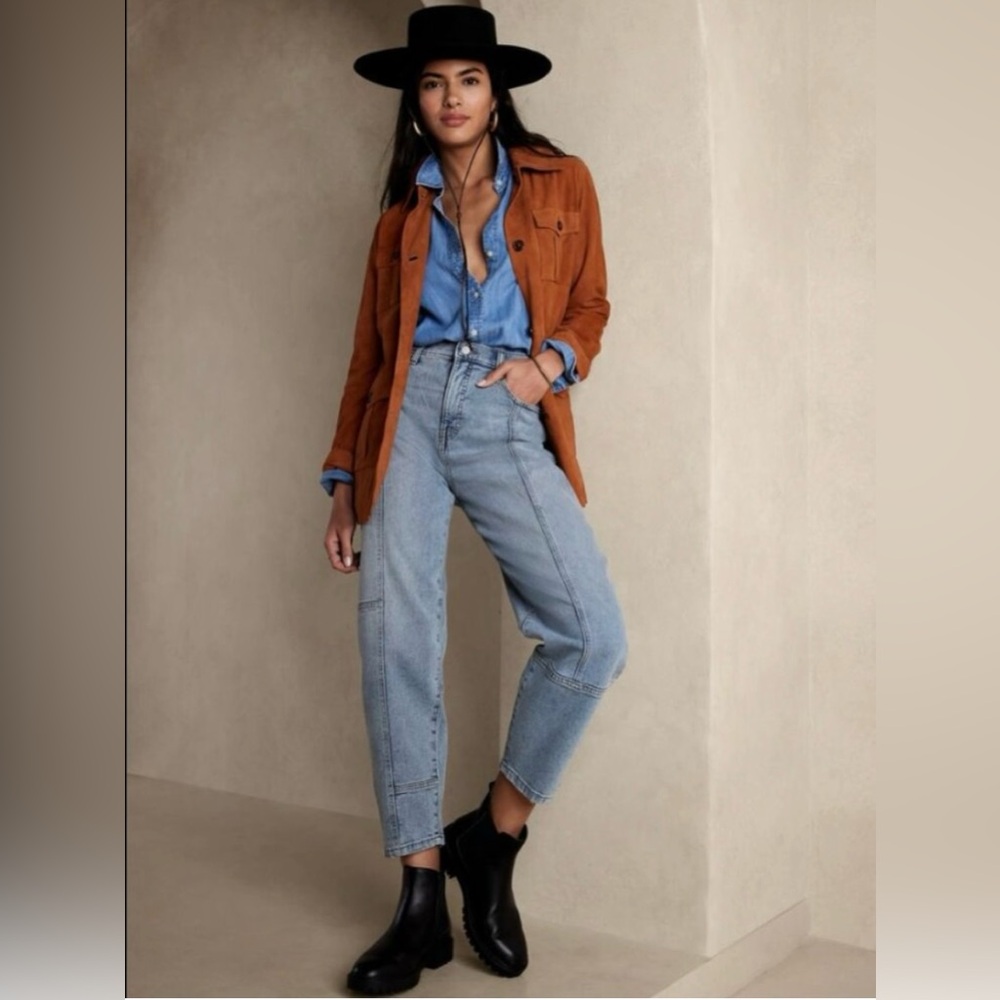 Banana Republic High Rise Barrel Jeans